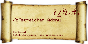 Östreicher Adony névjegykártya